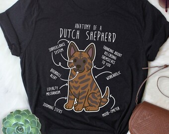 Dutch Shepherd Shirt, Women, Men, Funny Dog Lover Gift, Gold Brindle, Cute Hollandse Herder T-shirt, Pet Tee, Dog Mom, Dog Dad, Top