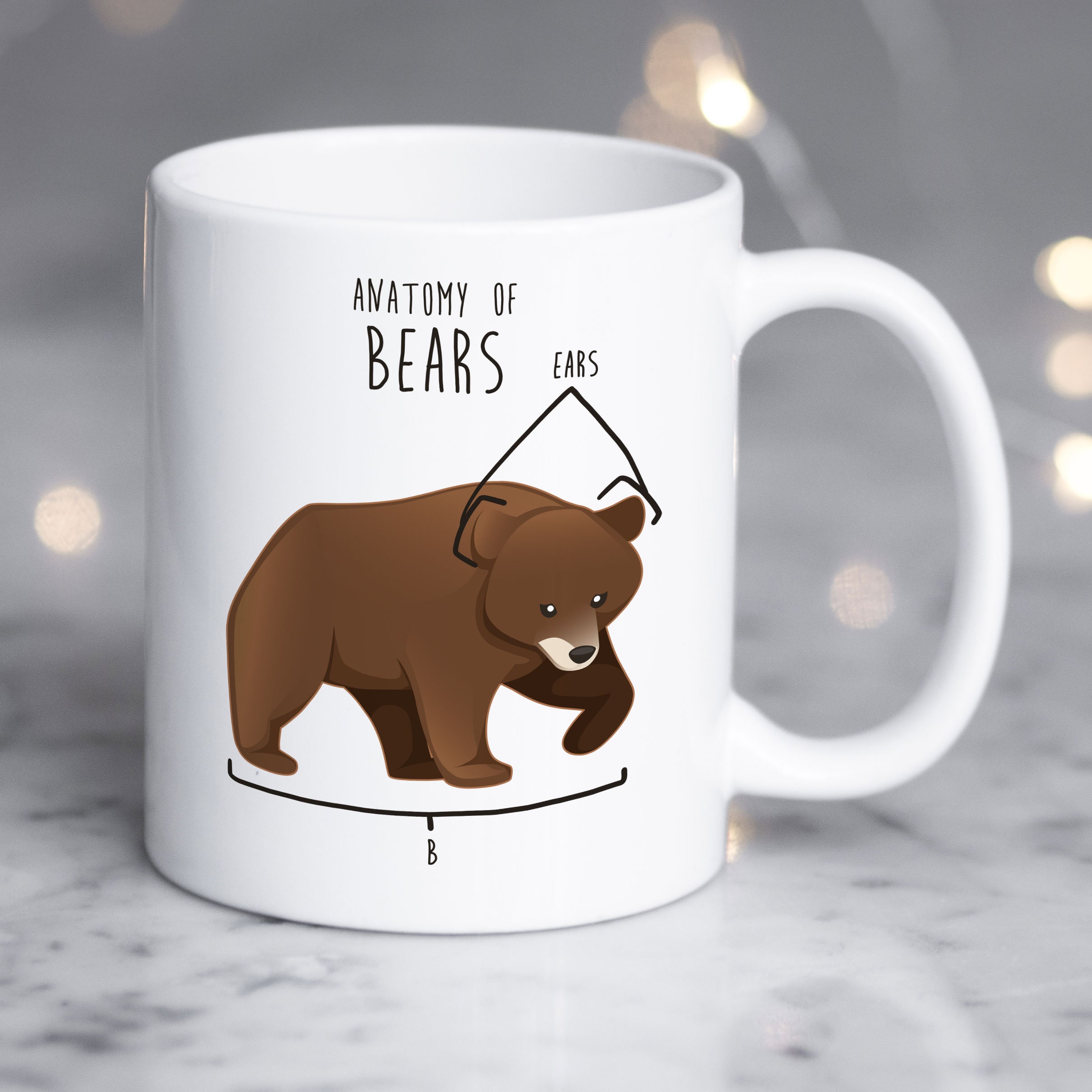 Bear Coffee Mug, Cute Brown Bear Gift, Wild Animal Lover, Funny Wildlife  Nature, Zoo Keeper, Zoologist, Grizzly Bear, Woodland 