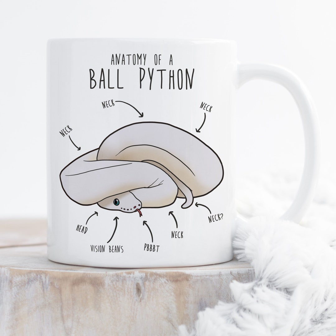 Leucistic Ball Python Coffee Mug, Cute White Snake Lover Gift, Funny ...