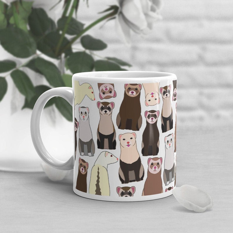Ferret Coffee Mug Cute Ferret Gift Ferret Lover Pet Ferret Etsy