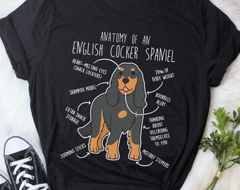English Cocker Spaniel Shirt, Women, Men, Cute Black and Tan Cocker Spaniel T-shirt, Funny Dog Lover Gift, Pet Tee, Dog Mom, Dog Dad