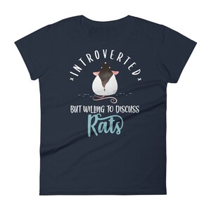 Funny Rat Shirt, Women Men, Rat Lover Gift, Cute Rat T-shirt, Pet Lover Tshirt, Graphic Tee, Tops, Clothing, Mouse, Introvert, Introverted image 3