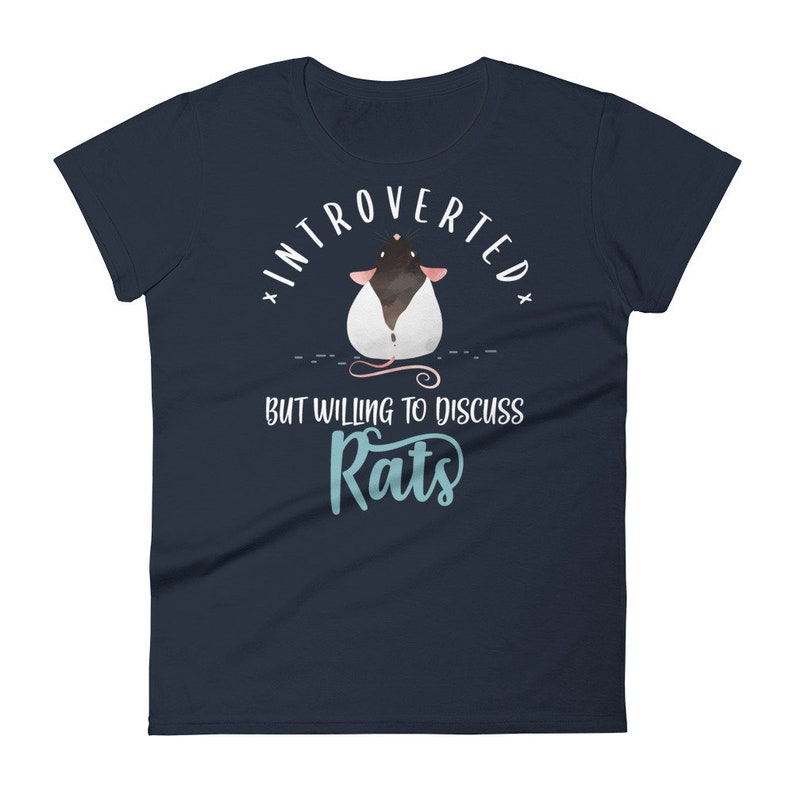 Funny Rat Shirt, Women Men, Rat Lover Gift, Cute Rat T-shirt, Pet Lover Tshirt, Graphic Tee, Tops, Clothing, Mouse, Introvert, Introverted image 3