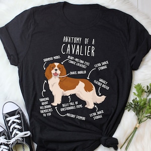 Blenheim Cavalier King Charles Spaniel Shirt, Frauen, Männer, lustiges Cav Liebhaber Geschenk, süßes Hundet-shirt, Haustier-T-Shirt, Hundemutter, Hundevater, Tieranatomie