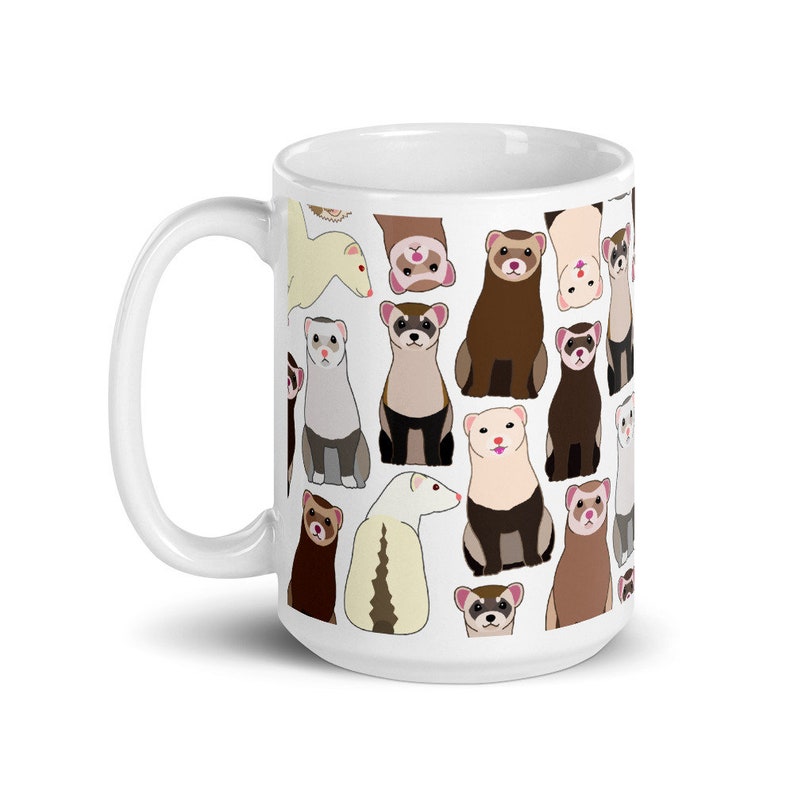Ferret Coffee Mug Cute Ferret Gift Ferret Lover Pet Ferret Etsy