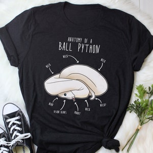 Leucistic Ball Python Shirt, Women, Men, Reptile Tshirt, Funny White Snake Lover Gift, Reptile T-shirt, Cute Snake Tee, Python Snake Mom Dad