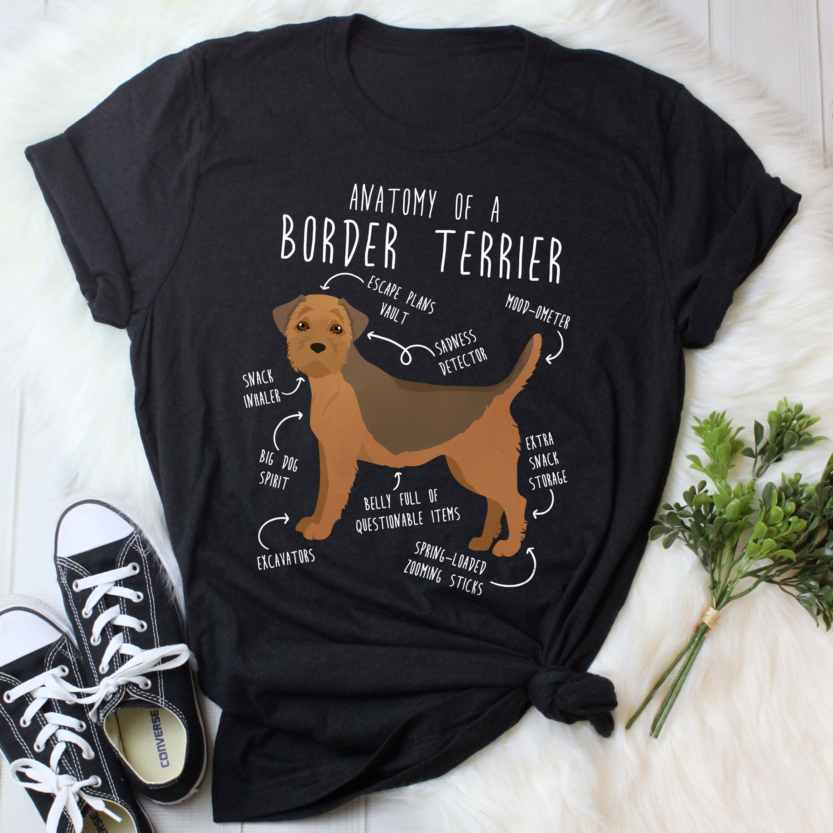 Border Terrier Shirt, Women Men, Grizzle and Tan Border Terrier 
