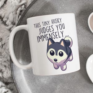 Husky Coffee Mug, Cute Siberian Husky Gift, Wolf Lover, Dog Cup, Gift for Her, Him, Grey Gray, Funny Pet, Husky Mom Dad Furry Fandom
