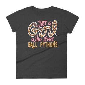 Ball Python Shirt, Women, Reptile Tshirt, Snake Lover Gift, Funny Reptile T-Shirt, Cute Snake Graphic Tee, Just A Girl Who Loves, Snake Mom image 4