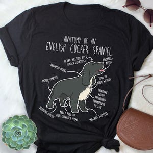 English Cocker Spaniel Shirt, Women, Men, Cute Black Cocker Spaniel T-shirt, Funny Dog Lover Gift, Pet Tee, Dog Mom, Dog Dad