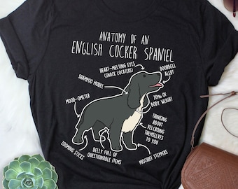 English Cocker Spaniel Shirt, Women, Men, Cute Black Cocker Spaniel T-shirt, Funny Dog Lover Gift, Pet Tee, Dog Mom, Dog Dad