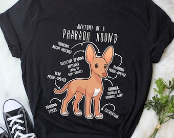Pharaoh Hound Shirt, Frauen, Männer, lustiges Hunde-Liebhaber-Geschenk, niedliches Pharaoh Hound T-Shirt, Haustier-T-Shirt, Pharaoh Hound Mom Top, Hundevater, weiße Brust