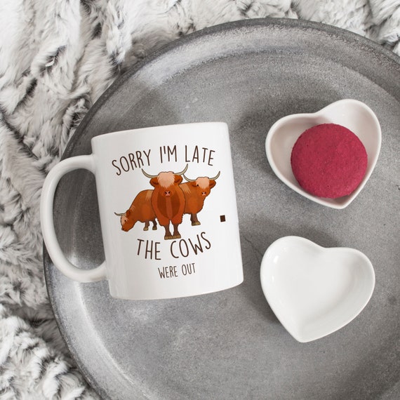 Tazza Con Mucca Delle Highland – Design Ad Acquerello, 325 Ml, Ceramica, Lavabile In Lavastoviglie E Microonde, Regalo Originale Per Amanti Della Scozia
