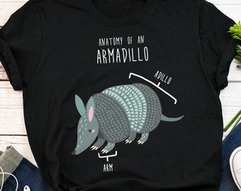 Shirt gordeldier, vrouwen, mannen, grappig cadeau dillo-liefhebber, schattig T-shirt wilde dieren, T-shirt dierentuinbewaarder, T-shirt zoöloog, Nature Wildlife Southern