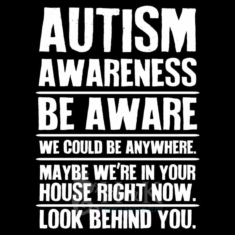 a black and white poster with a quote about autism