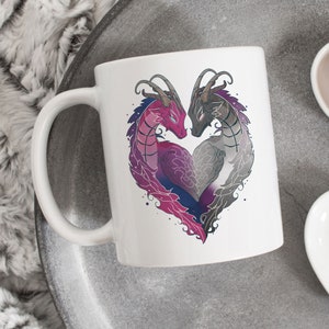 Asexual Bisexual Pride Coffee Mug, Bi Ace Pride Flag Gift, LGBT Mug, Gay Pride Month Festival, Bisexual Dragon, Asexual Dragon, Demisexual