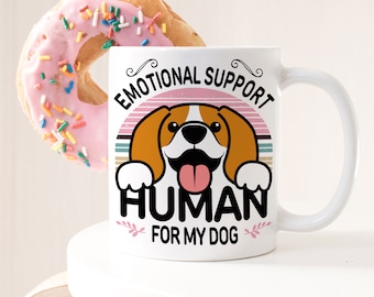 Beagle-kaffemugg, söt trefärgad Beagle-present, hundälskare, rolig present till henne, honom, födelsedag, Beagle-mamma, Beagle-pappa, ESA emotionellt stöd