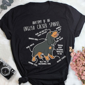 English Cocker Spaniel Shirt, Women, Men, Cute Black and Tan Cocker Spaniel T-shirt, Funny Dog Lover Gift, Pet Tee, Dog Mom, Dog Dad