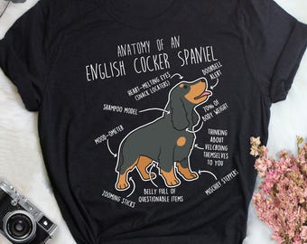 English Cocker Spaniel Shirt, Women, Men, Cute Black and Tan Cocker Spaniel T-shirt, Funny Dog Lover Gift, Pet Tee, Dog Mom, Dog Dad