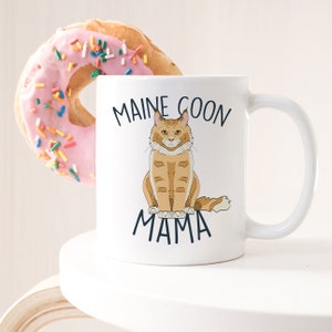 Maine Coon Mama Coffee Mug, Cat Lover Gift, Cute Cat Coffee Cup, Gift for Her, Maine Coon Mom, Pet, Red Ginger Maine Coon