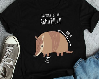 Shirt gordeldier, vrouwen, mannen, grappig cadeau dillo-liefhebber, schattig T-shirt wilde dieren, T-shirt dierentuinbewaarder, T-shirt zoöloog, Nature Wildlife Southern