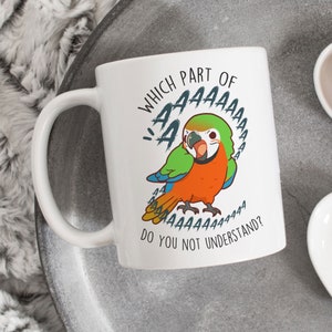 Catalina Macaw Coffee Mug, Cute Pet Parrot Gift, Bird Lover, Funny Gift for Her, Him, Cup, Hybrid Macaw Mom, Macaw Dad, Scream