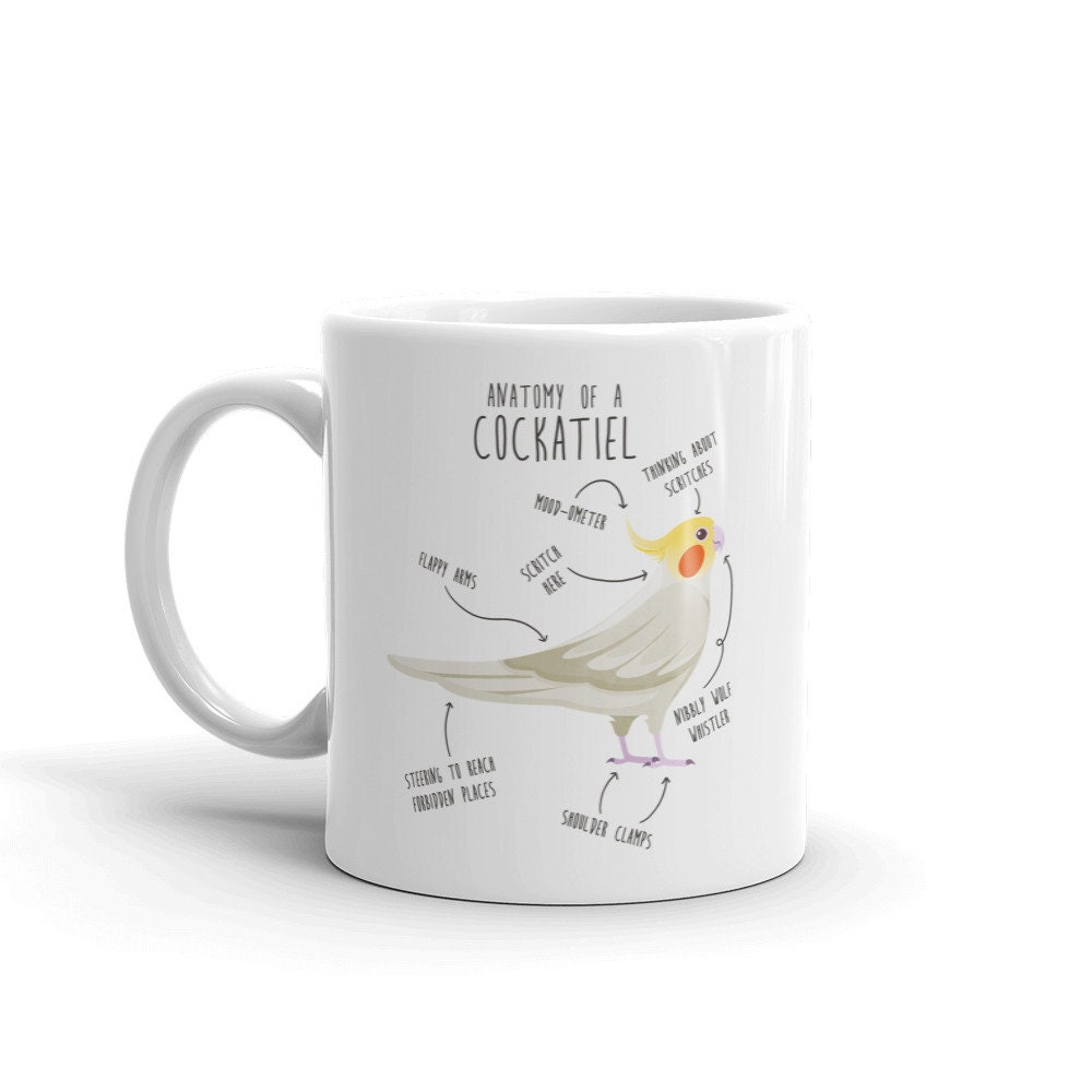 Cockatiel Coffee Mug - Funny Parrot Lover Gift, 11oz Ceramic Bird Cup