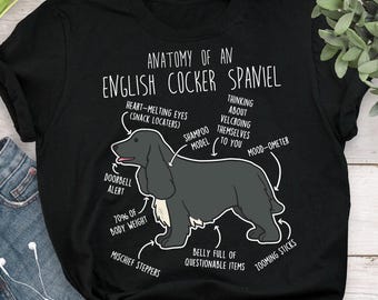English Cocker Spaniel Shirt, Women, Men, Cute Black Cocker Spaniel T-shirt, Funny Dog Lover Gift, Pet Tee, Dog Mom, Dog Dad