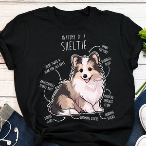 Sheltie Shirt, Women, Men, Funny Dog Lover Gift, Cute Sable Shetland Sheepdog T-shirt, Pet Tee Sheltie Mom Dog Dad Top Mahogany Sable Collie