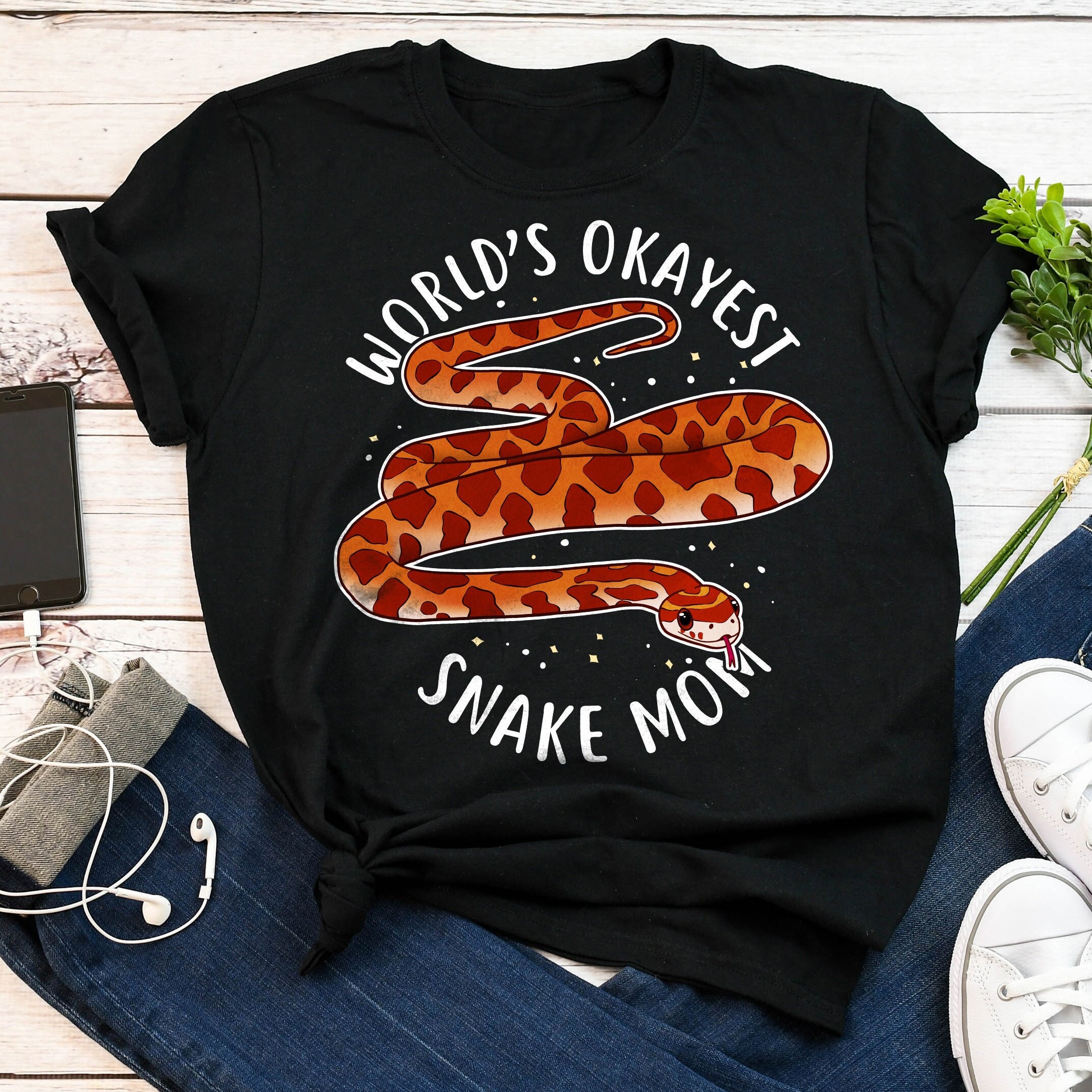 Corn Snake Shirt, Women, Men, Funny Reptile Tshirt, Snake Lover Gift, Reptile T-shirt, Cute Snake Tee, Python, Snake Mom, World's Best Mom