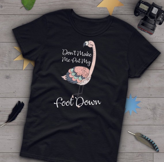 Don't Make Me Put My Foot Down Shirt Cute Flamingo Lover Tee Don't Make Me Put My Foot Down Shirt Cute Flamingo Lover Tee