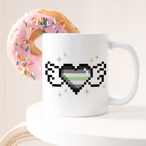 Agender Pride Coffee Cup, prezent z flagą dumy, prezent z kubkiem LGBT, niebinarny, niebinarny transpłciowy trans subtelny miesiąc dla graczy gier wideo, geek gier