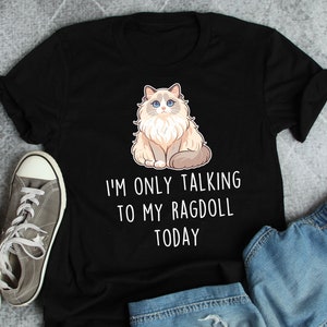 Ragdoll Cat Shirt, Women, Men, Funny Cat Lover Gift, Cute Pet T-shirt, Ragdoll Lover Tshirt, Ragdoll Cat Tee, Ragdoll Mom, Dad Cream Bicolor
