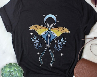 Aroace Pride Shirt, Sonnenuntergang Flagge, Frauen, Männer, Aro Ace Pride Geschenk, LGBT T-Shirt, Gay Pride, Aromantic Asexual, Luna Moth Cottagecore Celestial