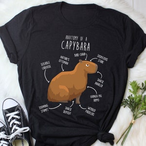 Capybara Shirt, Women Men, Mandarin Orange, Funny Animal Lover Gift, Cute Hup Meme T-shirt, Nature Tshirt, Rodent, Cavy, South America