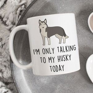 Husky Coffee Mug, Cute Siberian Husky Gift, Gray Husky Lover, Dog Cup, Gift for Her, Him, Funny Pet, Grey Husky Mom Dad Furry Fandom