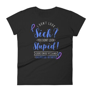 Rheumatoid Arthritis Shirt, Women, Men, Invisible Chronic Illness T-shirt Gift, RA Ribbon, RA Awareness, Spoonie Tee, Spoon Theory, Funny image 9