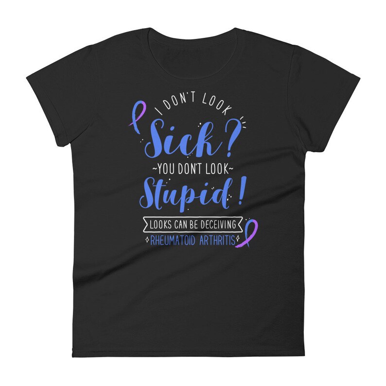 Rheumatoid Arthritis Shirt, Women, Men, Invisible Chronic Illness T-shirt Gift, RA Ribbon, RA Awareness, Spoonie Tee, Spoon Theory, Funny image 9