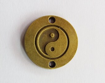 Connecteur Ying Yang - Bronze antique - 25 mm - Lot de 3 ou 6 pièces -  Fabrication de bijoux - Charms