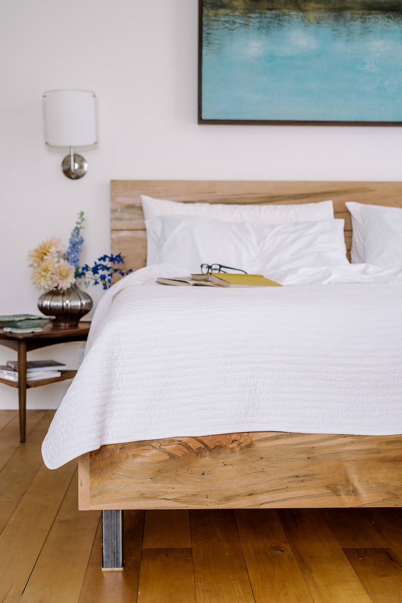 Maple Wood Bed Frame King Size Etsy