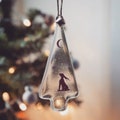 Moongazing Hare fused glass Christmas Tree Decoration, ornament, home decor, nature lover, woodland wildlife, british countryside