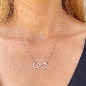 Diamond Infinity Necklace, Diamond Necklace, Anniversary Gift for Woman, Fine Jewelry, Diamond Love Necklace, Mothers Day Gift