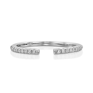 Open Diamond Ring, Diamond Wedding Band, Half Eternity Ring, Open Diamond Wedding Band, Stacking Diamond Ring, Anniversary Diamond Band
