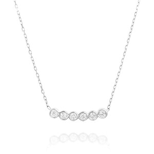Bezel Set Diamond Necklace, Diamond Necklace, Necklace For Women, Bezel Diamond Pendant, Diamond Bezel necklace, Bar Pendant, Gift for Her