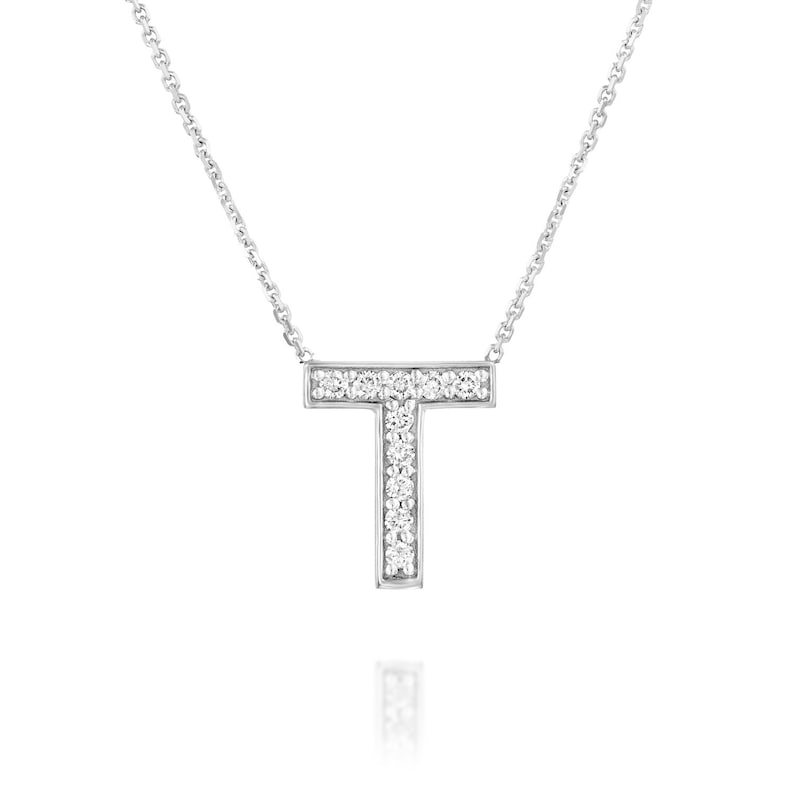 Initial T Diamond Necklace Image 0