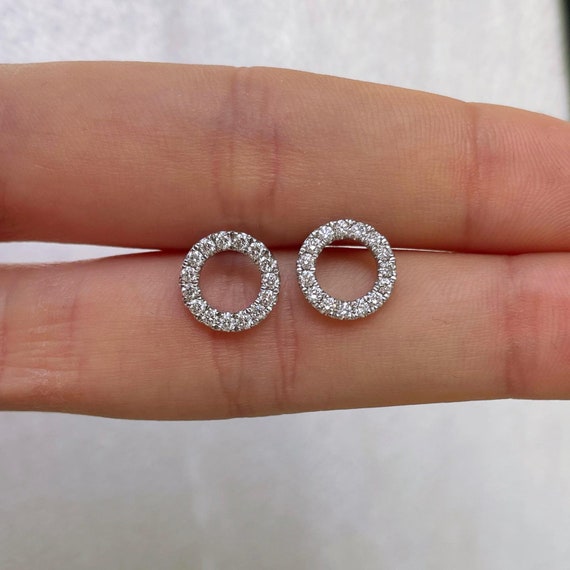Circle diamond earrings deals