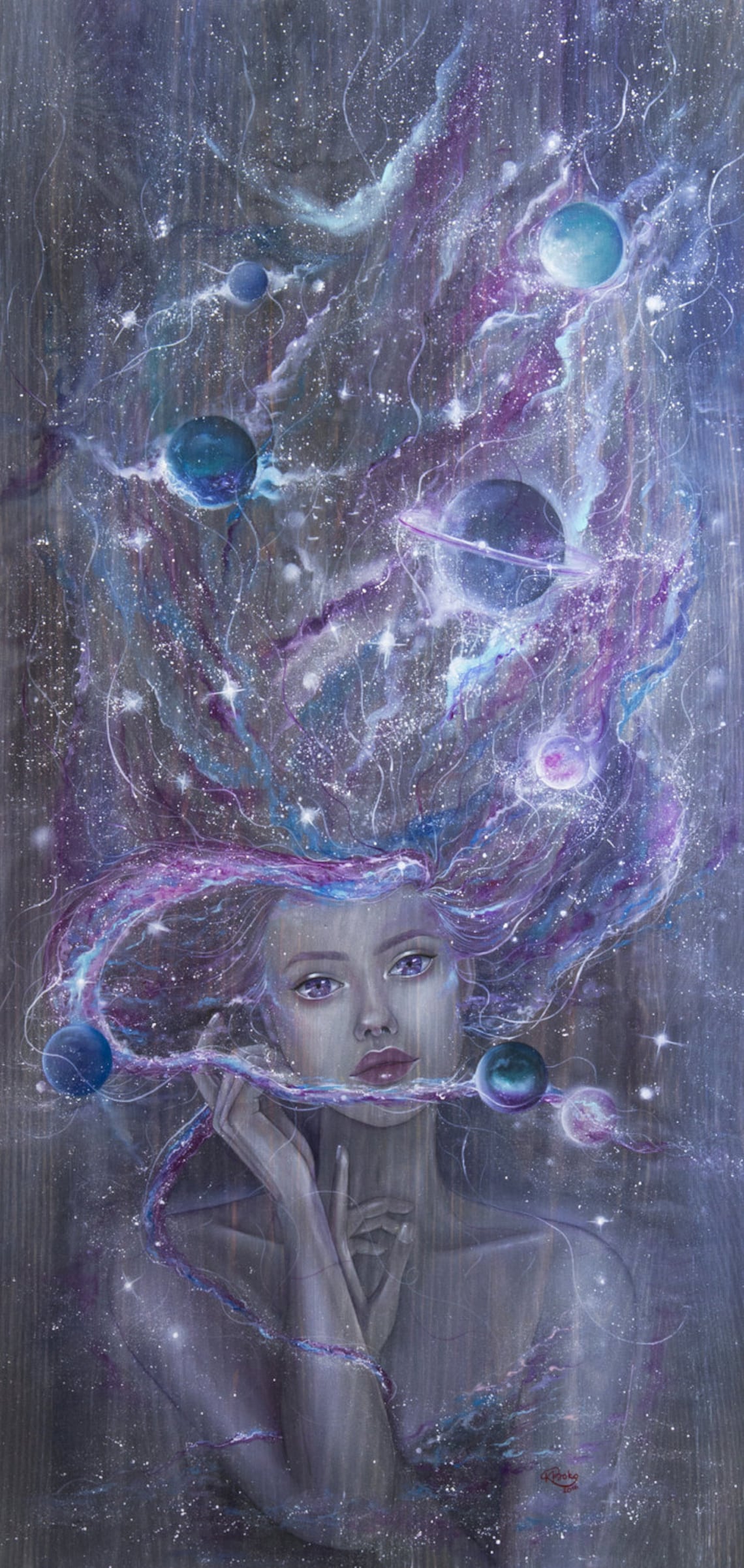 Universe painting. Original painting. Oil painting canvas. | Etsy