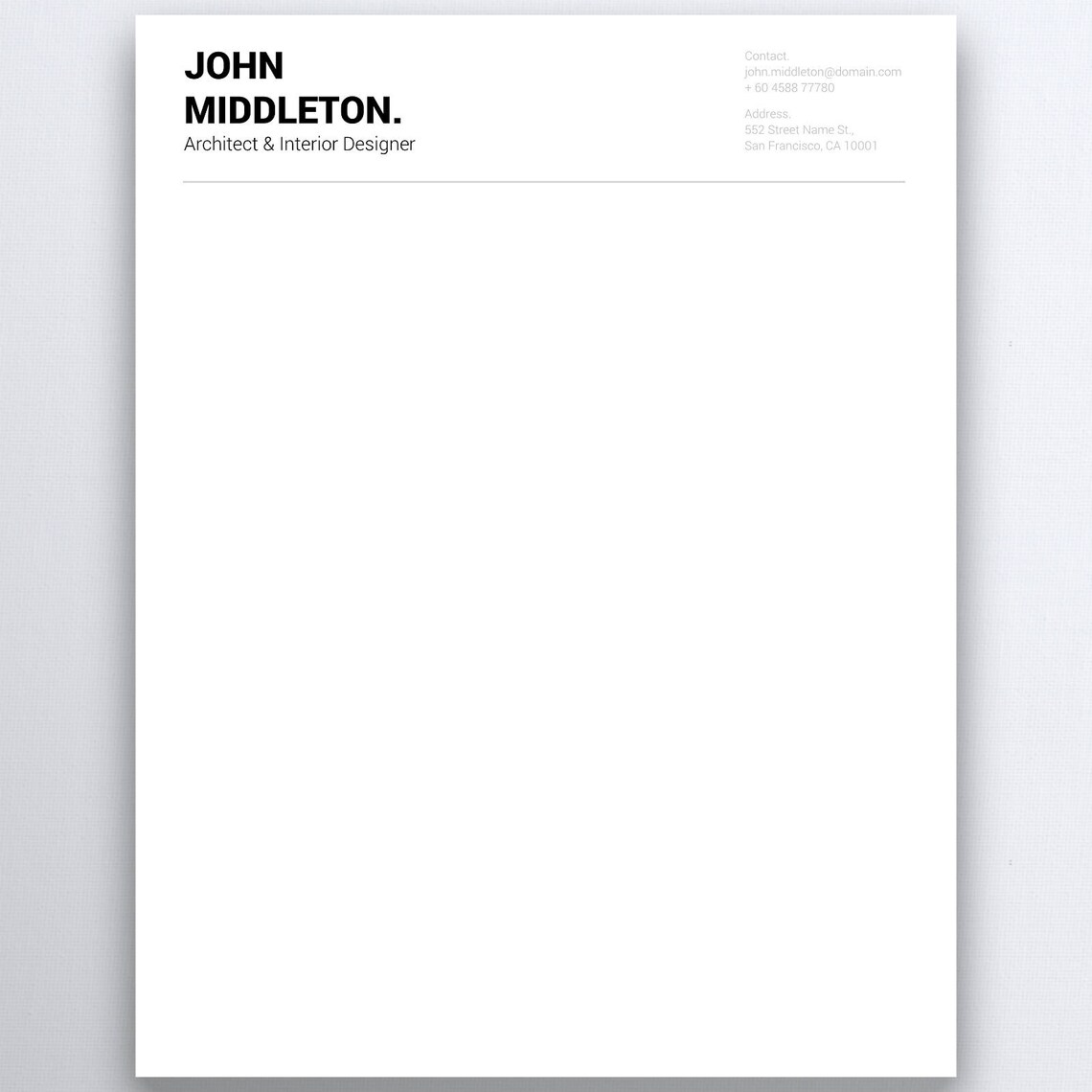 Business Letterhead Personal Letterhead Letterhead Design Etsy