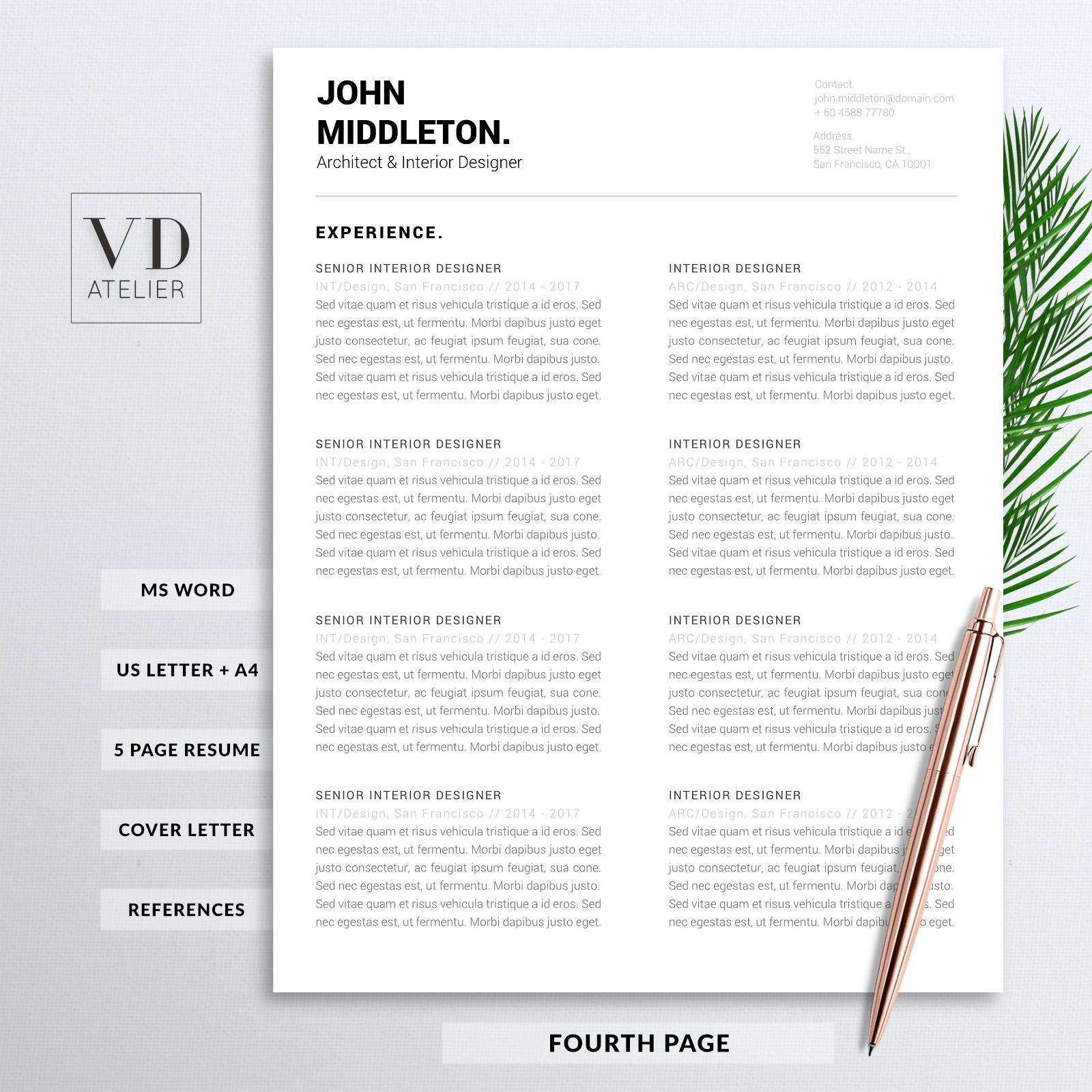 Professional Resume Template 5 Pages Administrative Etsy