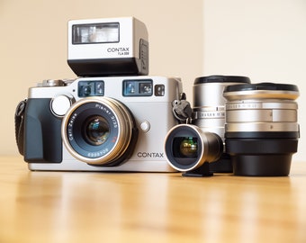Perfect working Contax G2 with 21mm, 35mm, 90mm, flash FULL SET